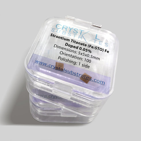 Strontium Titanate (Fe:STO) Fe Doped 0.05% Crystal Substrates (5 pack)