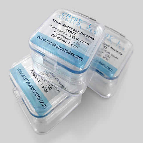 Yttria Stabilized Zirconia (YSZ) Y:ZrO2 Single Crystal Substrates (5pack)